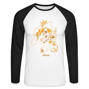 Whisky From Islay Peat Of My Heart - Unisex Baseballshirt langarm - Weiß/Schwarz - Vorne - Nik (191cm)