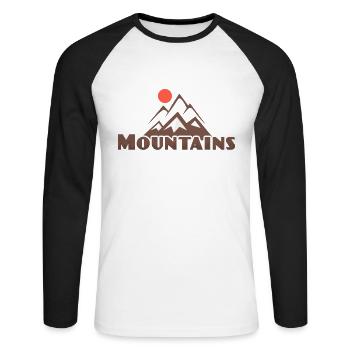 Mountains with Sun - Berge mit Sonne - Unisex Baseballshirt langarm - Weiß/Schwarz - Vorne - Nik (191cm)