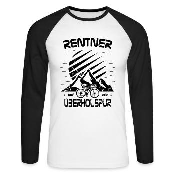 Fahrrad Rentner Spruch Berge Bike lustig - Unisex Baseballshirt langarm - Weiß/Schwarz - Vorne - Nik (191cm)
