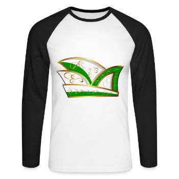 CASQUETTE DE COMITÉ CASQUETTE VERT BLANC CARNAVAL - T-shirt baseball manches longues Homme - blanc/noir - Devant - Nik (191cm)