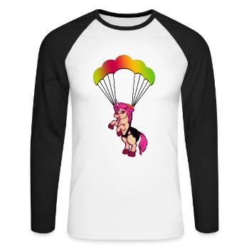 Fly paraglider - Unisex Long Sleeve Baseball T-Shirt - white/black - Front - Nik (191cm)