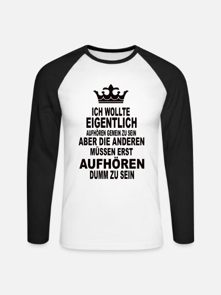 Lustige Sprüche - Unisex Baseballshirt langarm - Weiß/Schwarz