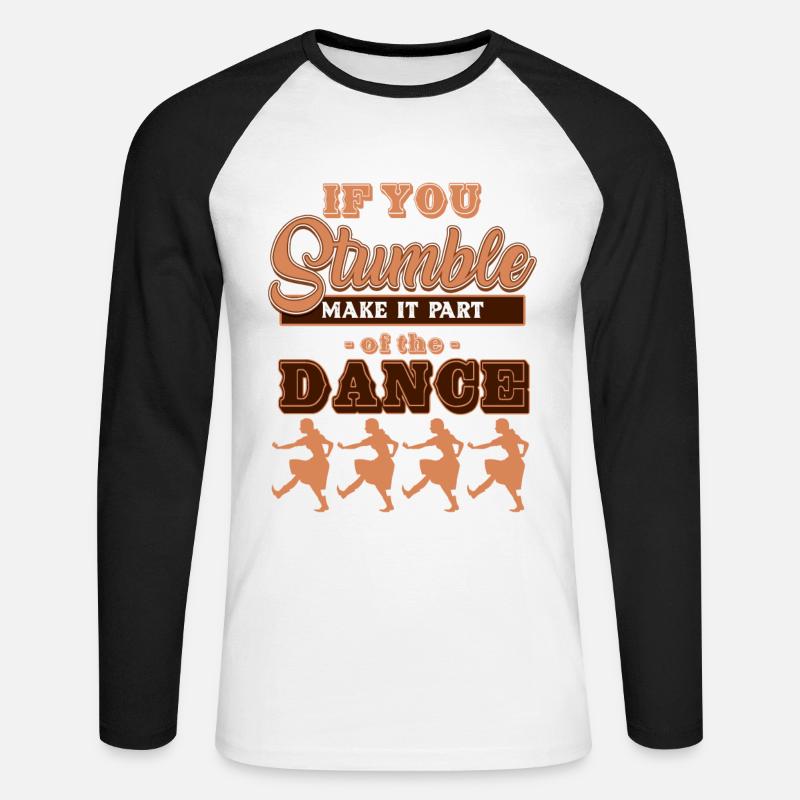 Linedance, Line dancing Boots - Unisex Baseballshirt langarm - Weiß/Schwarz