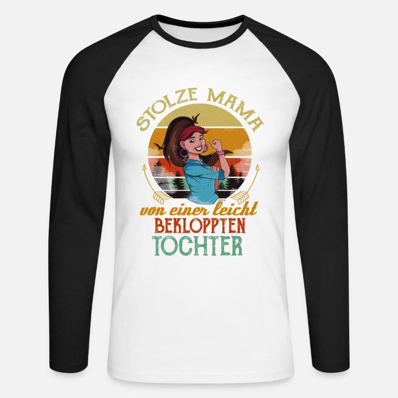 Stolze Mama Mutter Tochter Eltern - Unisex Baseballshirt langarm - Weiß/Schwarz