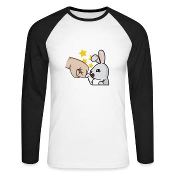 Best Friends for Life rabbit rabbit - Unisex Long Sleeve Baseball T-Shirt - white/black - Front - Nik (191cm)
