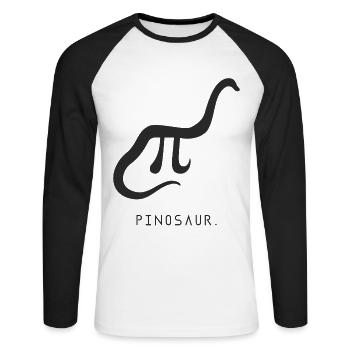 Pi dinosaure math - T-shirt baseball manches longues Homme - blanc/noir - Devant - Nik (191cm)