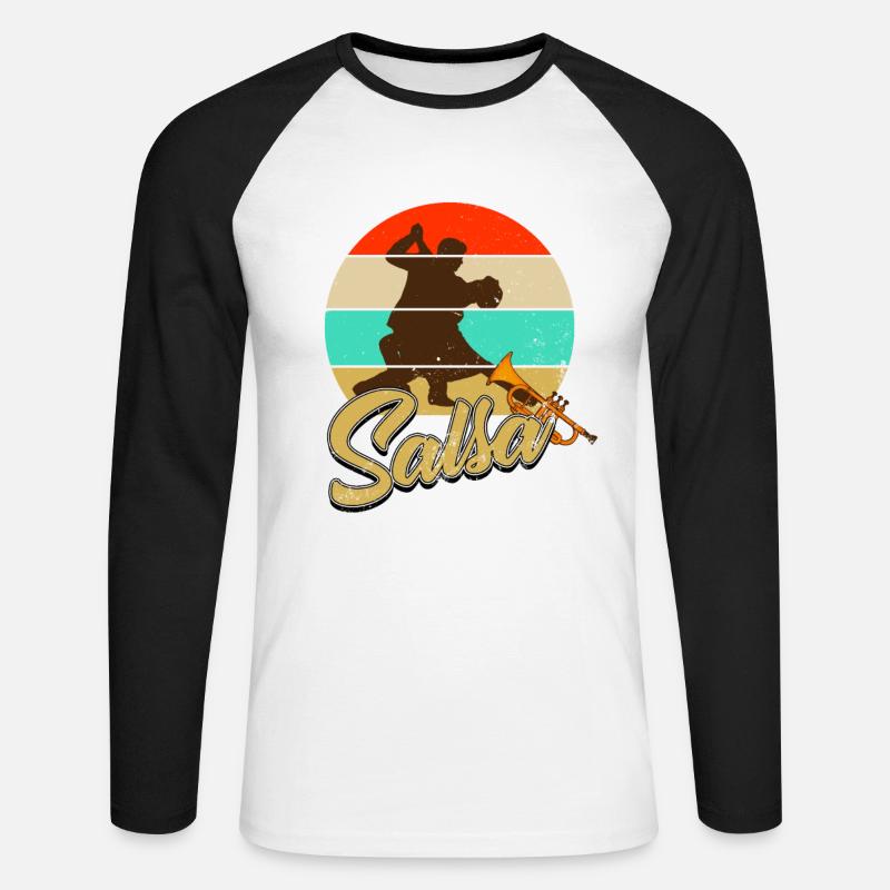 salsa - Maglia da baseball a manica lunga da uomo - bianco/nero