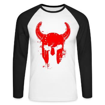 2reborn viking viking guerrier spartiate guerrier wa - T-shirt baseball manches longues Homme - blanc/noir - Devant - Nik (191cm)