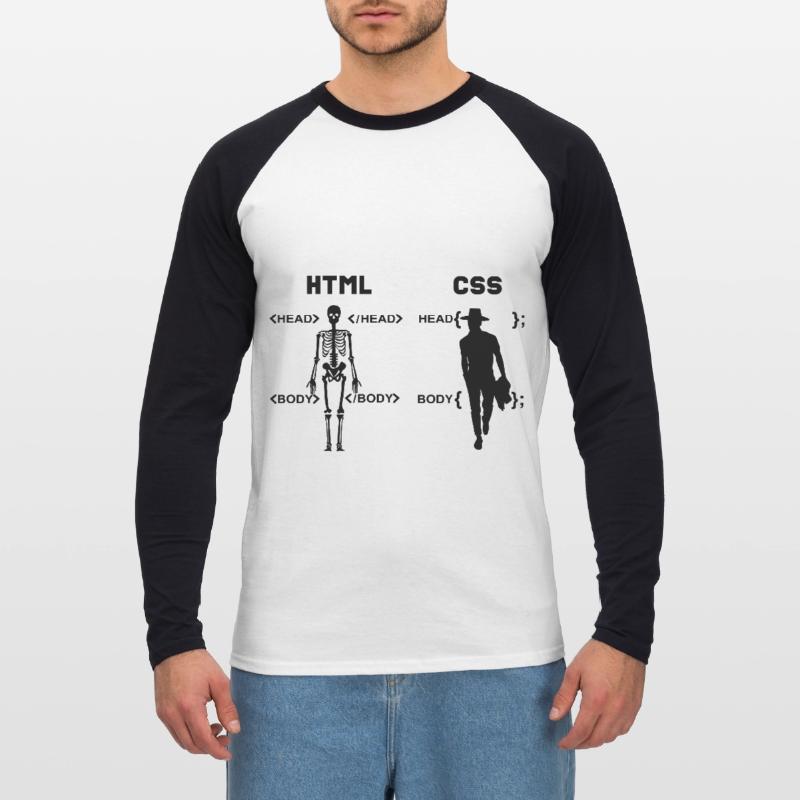 HTML vs CSS Programmiersprache Unisex Baseballshirt langarm