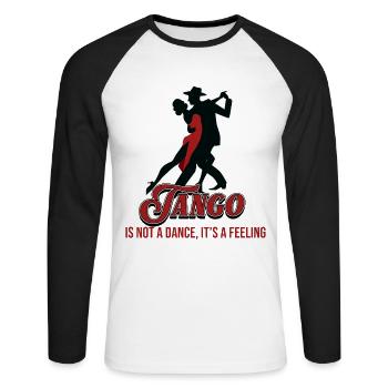 Tango, Tango Tänzer - Unisex Baseballshirt langarm - Weiß/Schwarz - Vorne - Nik (191cm)