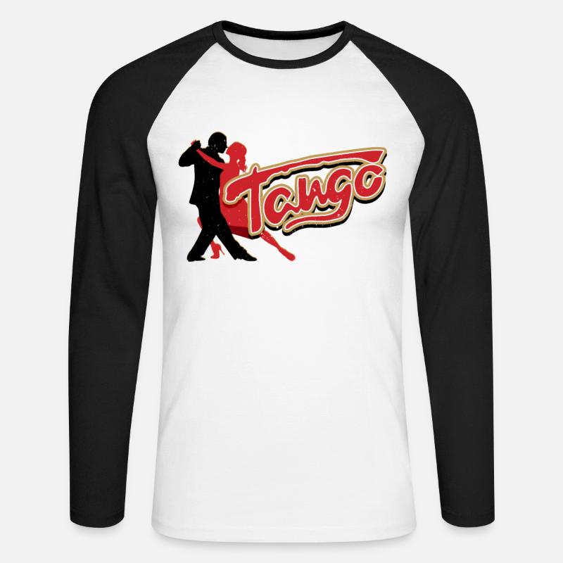 Tango, Tango Tänzer - Unisex Baseballshirt langarm - Weiß/Schwarz