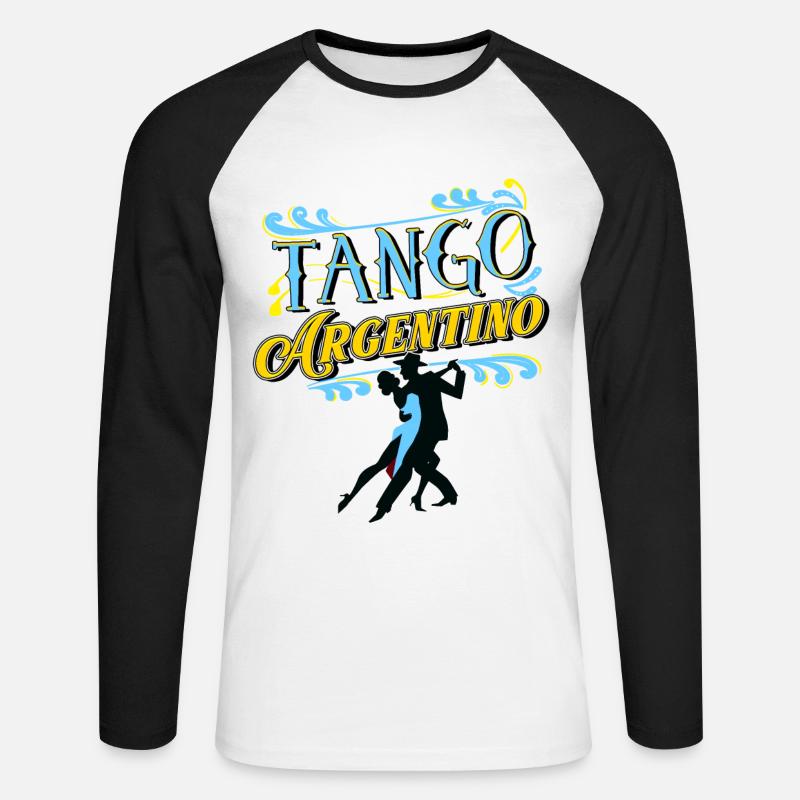 Tango, Tango Tänzer - Unisex Baseballshirt langarm - Weiß/Schwarz