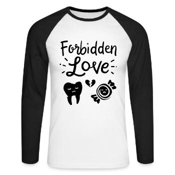 DENTIST: Forbidden Love - Unisex Long Sleeve Baseball T-Shirt - white/black - Front - Nik (191cm)
