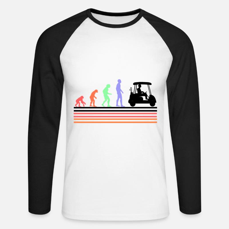 Golf Evolution - Unisex Baseballshirt langarm - Weiß/Schwarz