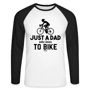 Papa Fahrrad Mountainbike Pedelec Vater - Unisex Baseballshirt langarm - Weiß/Schwarz - Vorne - Nik (191cm)