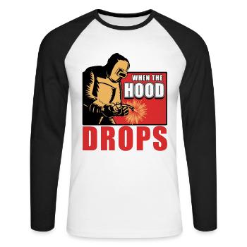 Welding - Unisex Long Sleeve Baseball T-Shirt - white/black - Front - Nik (191cm)
