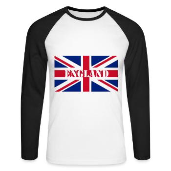Union Jack - Unisex Long Sleeve Baseball T-Shirt - white/black - Front - Nik (191cm)