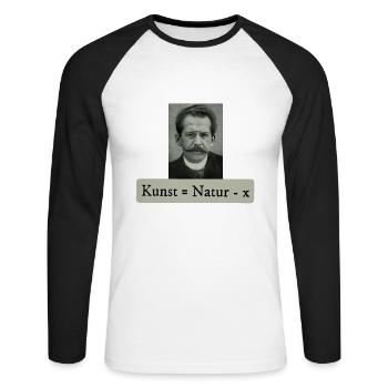 Naturalismus Kunst = Natur - x Arno Holz - Unisex Baseballshirt langarm - Weiß/Schwarz - Vorne - Nik (191cm)