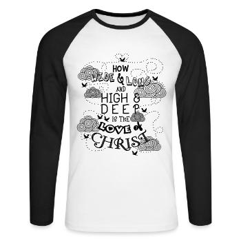 Bible verse Bible - Unisex Long Sleeve Baseball T-Shirt - white/black - Front - Nik (191cm)