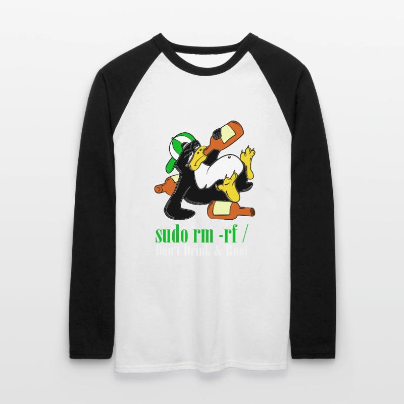 Linux Pinguin Sudo Admin Lustig Informatik PC Nerd Unisex Baseballshirt langarm