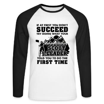 Pfadfinder Pfadfinderin Geschenk - Unisex Baseballshirt langarm - Weiß/Schwarz - Vorne - Nik (191cm)