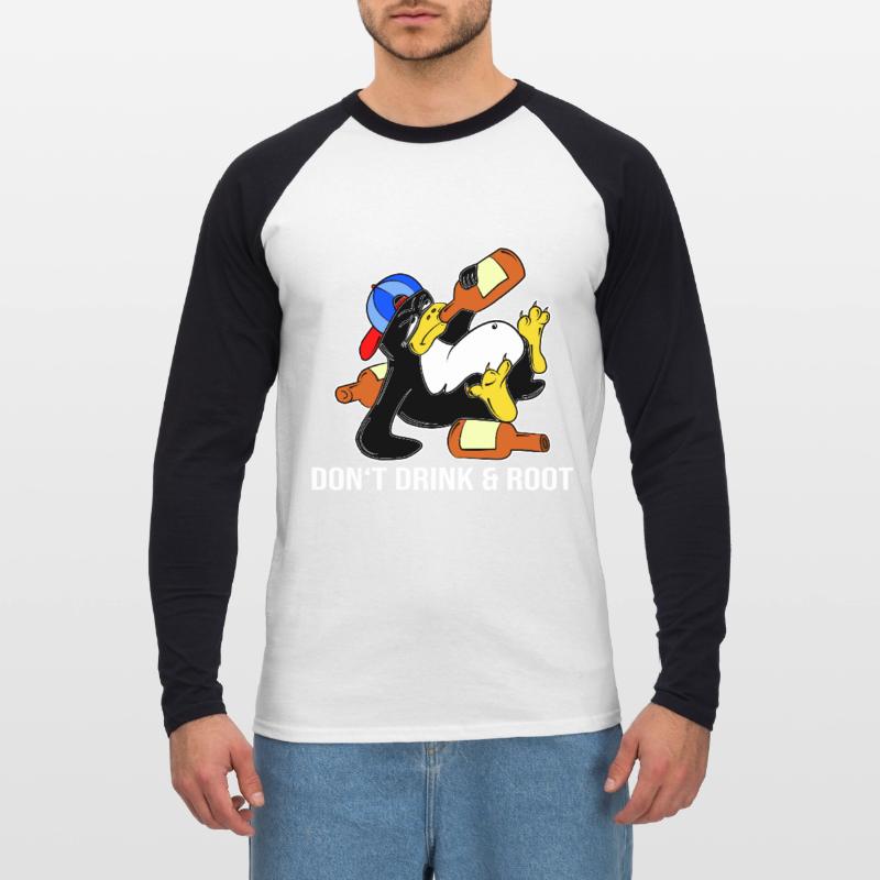 Linux Pinguin Sudo Admin Lustig Informatik PC Nerd Unisex Baseballshirt langarm