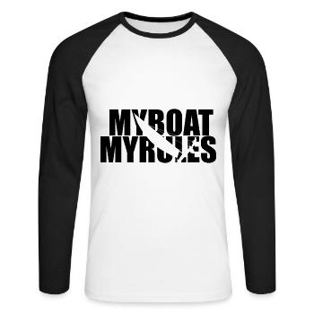 MyBoat MyRules - Sailing, Sailing - Unisex Long Sleeve Baseball T-Shirt - white/black - Front - Nik (191cm)