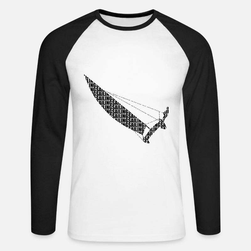 Katamaran Sailing Text - Unisex Baseballshirt langarm - Weiß/Schwarz