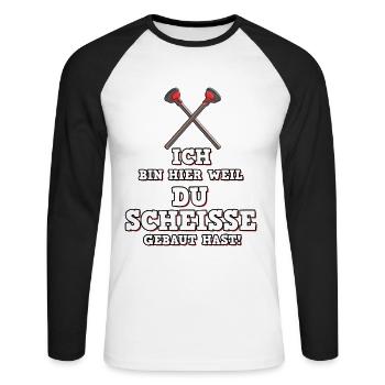 Sanitär Abwasser Pömpel Klempner - Unisex Baseballshirt langarm - Weiß/Schwarz - Vorne - Nik (191cm)