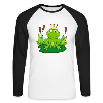 Frog prince frog prince - Unisex Long Sleeve Baseball T-Shirt - white/black - Front - Nik (191cm)