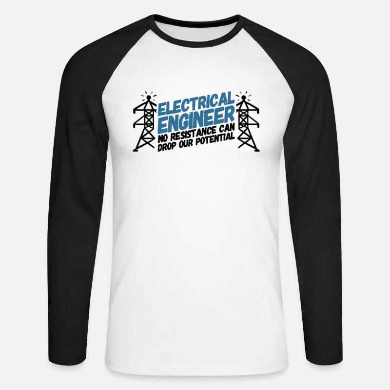 ELECTRICAL ENGINEER: Electrical Engineer Potential - Unisex Baseballshirt langarm - Weiß/Schwarz