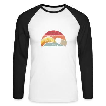Best Cat Dad Ever - Unisex Long Sleeve Baseball T-Shirt - white/black - Front - Nik (191cm)