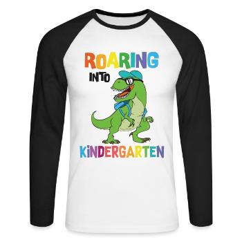 Kindergarten kindergarten child - Unisex Long Sleeve Baseball T-Shirt - white/black - Front - Nik (191cm)