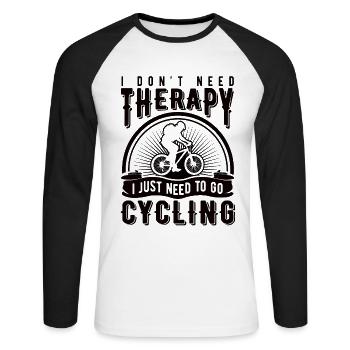 vélo - T-shirt baseball manches longues Homme - blanc/noir - Devant - Nik (191cm)
