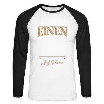 Unterschätze niemals einen alten Mann auf Skiern - Unisex Baseballshirt langarm - Weiß/Schwarz - Vorne - Nik (191cm)