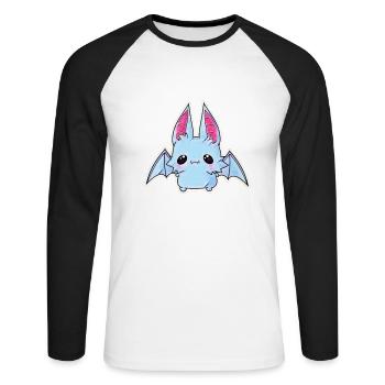 bat - Unisex Long Sleeve Baseball T-Shirt - white/black - Front - Nik (191cm)