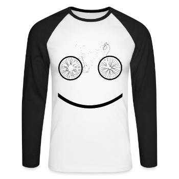 Mountain bike funny cycling gift - Unisex Long Sleeve Baseball T-Shirt - white/black - Front - Nik (191cm)