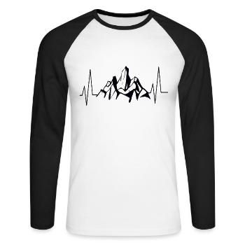 Bergsport - Unisex Baseballshirt langarm - Weiß/Schwarz - Vorne - Nik (191cm)