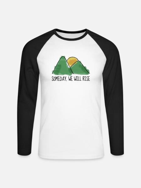 Gebirge - Unisex Baseballshirt langarm - Weiß/Schwarz