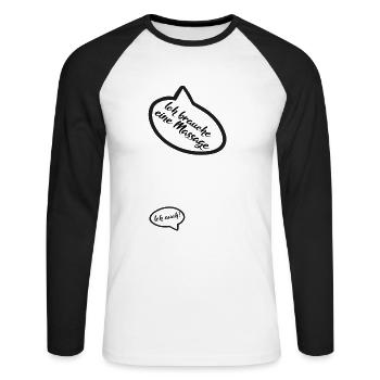 Schwangerschaft Massage Baby Schwanger Geschenk - Unisex Baseballshirt langarm - Weiß/Schwarz - Vorne - Nik (191cm)