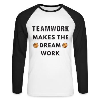 Cadeau de basket-ball au cadeau d'entraîneur de maman d'équipe de joueur - T-shirt baseball manches longues Homme - blanc/noir - Devant - Nik (191cm)