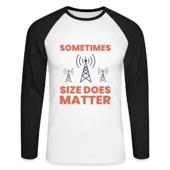 Amateur Ham Radio Operator Dad Grandpa Gift - Unisex Long Sleeve Baseball T-Shirt - white/black - Front - Nik (191cm)