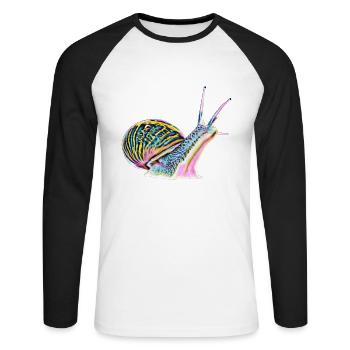 slug - Unisex Long Sleeve Baseball T-Shirt - white/black - Front - Nik (191cm)