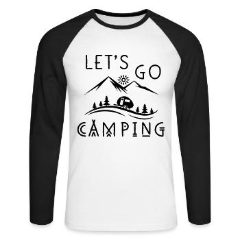 Let's go camping caravan camper caravan - Unisex Long Sleeve Baseball T-Shirt - white/black - Front - Nik (191cm)