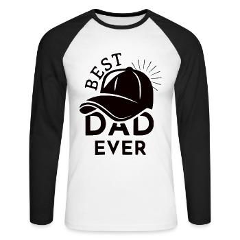 Meilleure idée cadeau papa papa Devenir papa - T-shirt baseball manches longues Homme - blanc/noir - Devant - Nik (191cm)