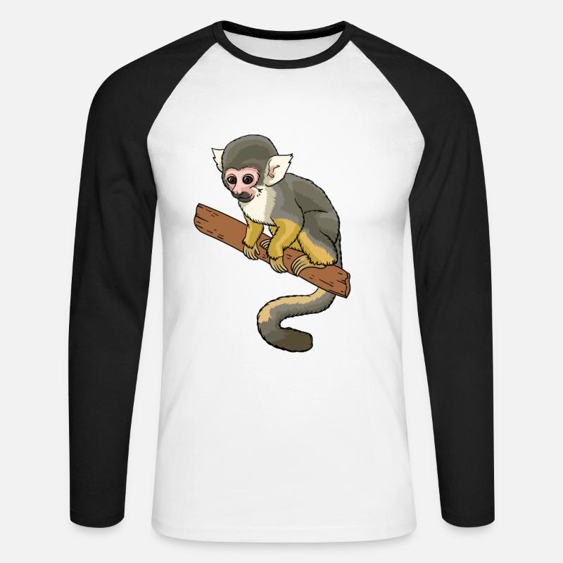 Squirrel monkey squirrel monkey primate - Unisex Long Sleeve Baseball T-Shirt - white/black