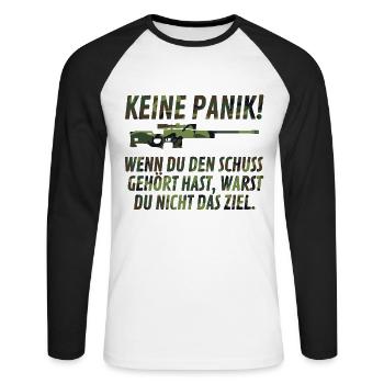 Soldaten Amry Armee Bundeswehr Spruch Motiv - Unisex Baseballshirt langarm - Weiß/Schwarz - Vorne - Nik (191cm)