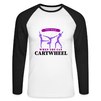 Gymnastics, rings, gymnast - Unisex Long Sleeve Baseball T-Shirt - white/black - Front - Nik (191cm)