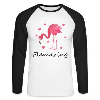 lustiger Spruch Sprüche Witziges Geschenk - Unisex Baseballshirt langarm - Weiß/Schwarz - Vorne - Nik (191cm)