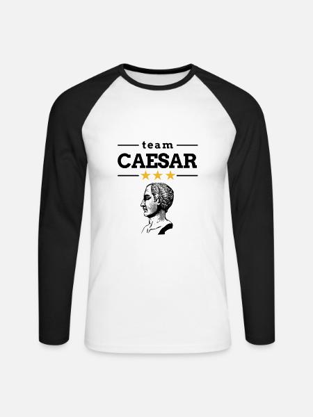 Team Gaius Julius Cäsar - Unisex Baseballshirt langarm - Weiß/Schwarz
